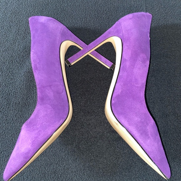 ☂️ Nine West Violet Suede Pointed Toe Heels Size 10 - Picture 6 of 11
